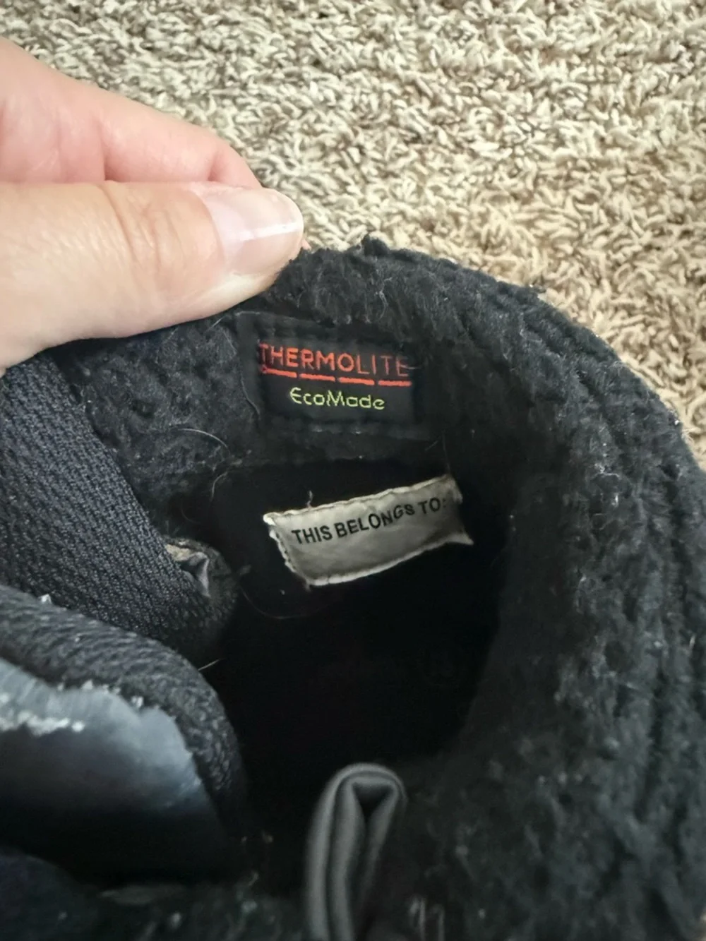 Kids Black Waterproof Snow Boots with Cozy Fleece Lining